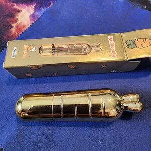 Gold Carrot Lip Gloss Tube - Shiny Metallic Finish Bold Pink